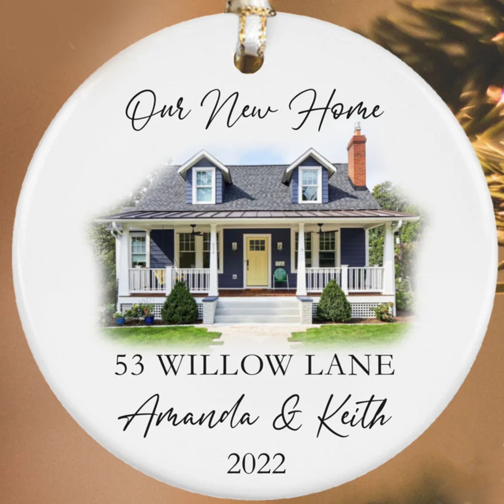 Personalized New Home Photo Ornament Custom House Address Ornament Housewarming Gift Realtor Client Gift Couples Home Ornament Copy